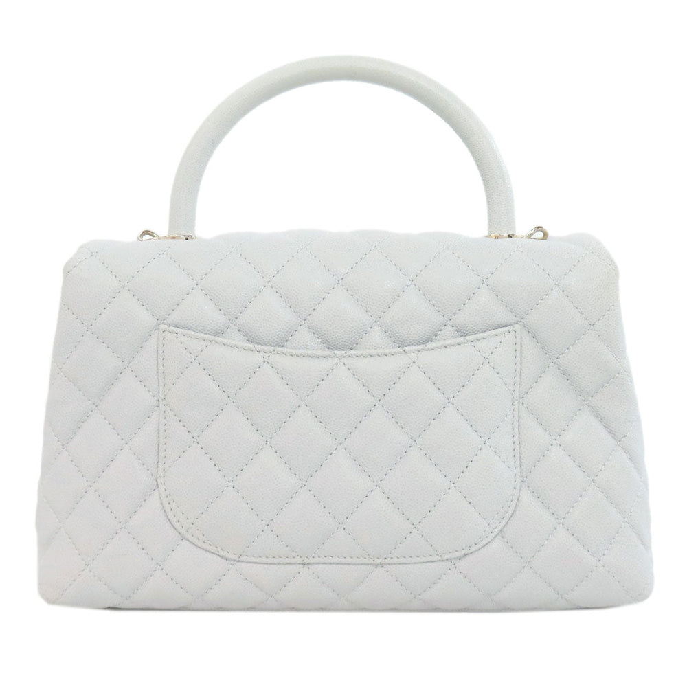 CHANEL Handbag Grained Calfskin Skin gray Coco Handle 2WAY Gold Metal