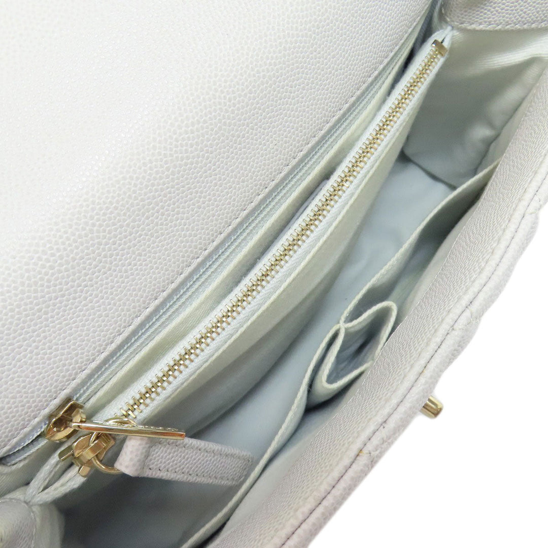 CHANEL Handbag Grained Calfskin Skin gray Coco Handle 2WAY Gold Metal