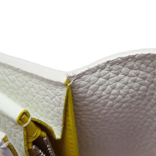 LOUIS VUITTON Long Wallet Purse M81890 Taurillon Clemence Leather white Portefeuille Capucines collaboration with Yayoi Kusama Women Used Authentic