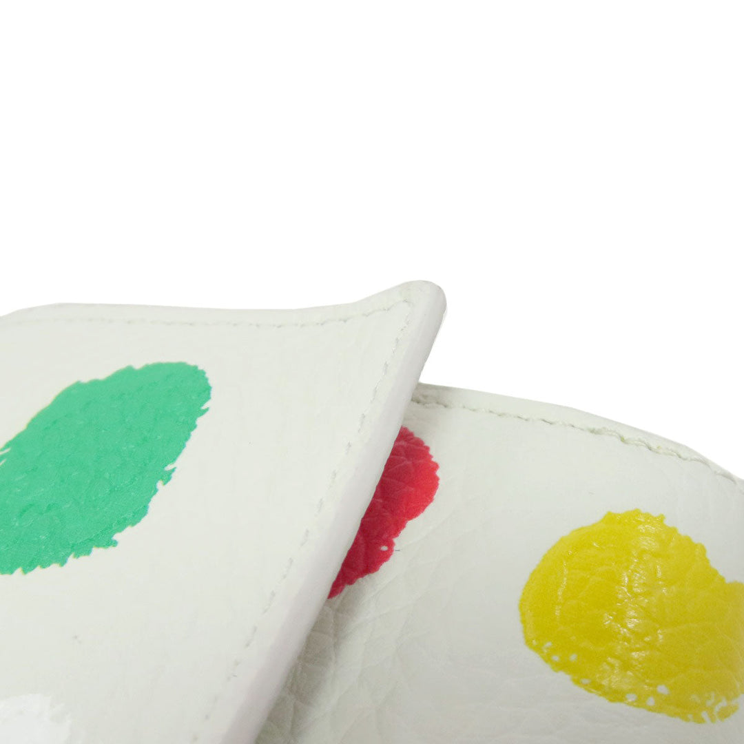 LOUIS VUITTON Long Wallet Purse M81890 Taurillon Clemence Leather white Portefeuille Capucines collaboration with Yayoi Kusama Women Used Authentic