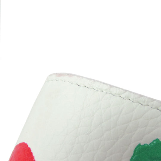 LOUIS VUITTON Long Wallet Purse M81890 Taurillon Clemence Leather white Portefeuille Capucines collaboration with Yayoi Kusama Women Used Authentic