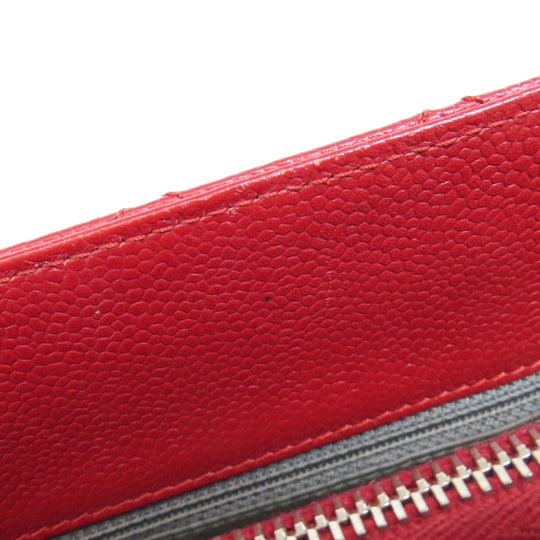 CHANEL Tote Bag Caviar skin Red GST Tote Matelasse SilverMetal Women Used Authentic