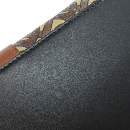 BURBERRY Tote Bag PVC Brown TB monogram Women Used Authentic