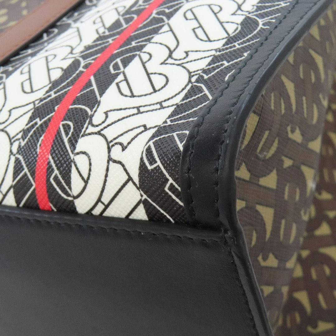 BURBERRY Tote Bag PVC Brown TB monogram Women Used Authentic