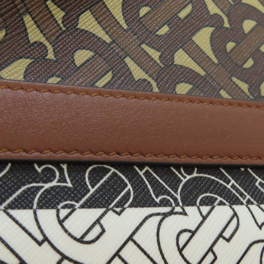 BURBERRY Tote Bag PVC Brown TB monogram Women Used Authentic