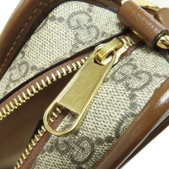 GUCCI Shoulder Bag 658572 PVC Brown GG Supreme Women Used Authentic