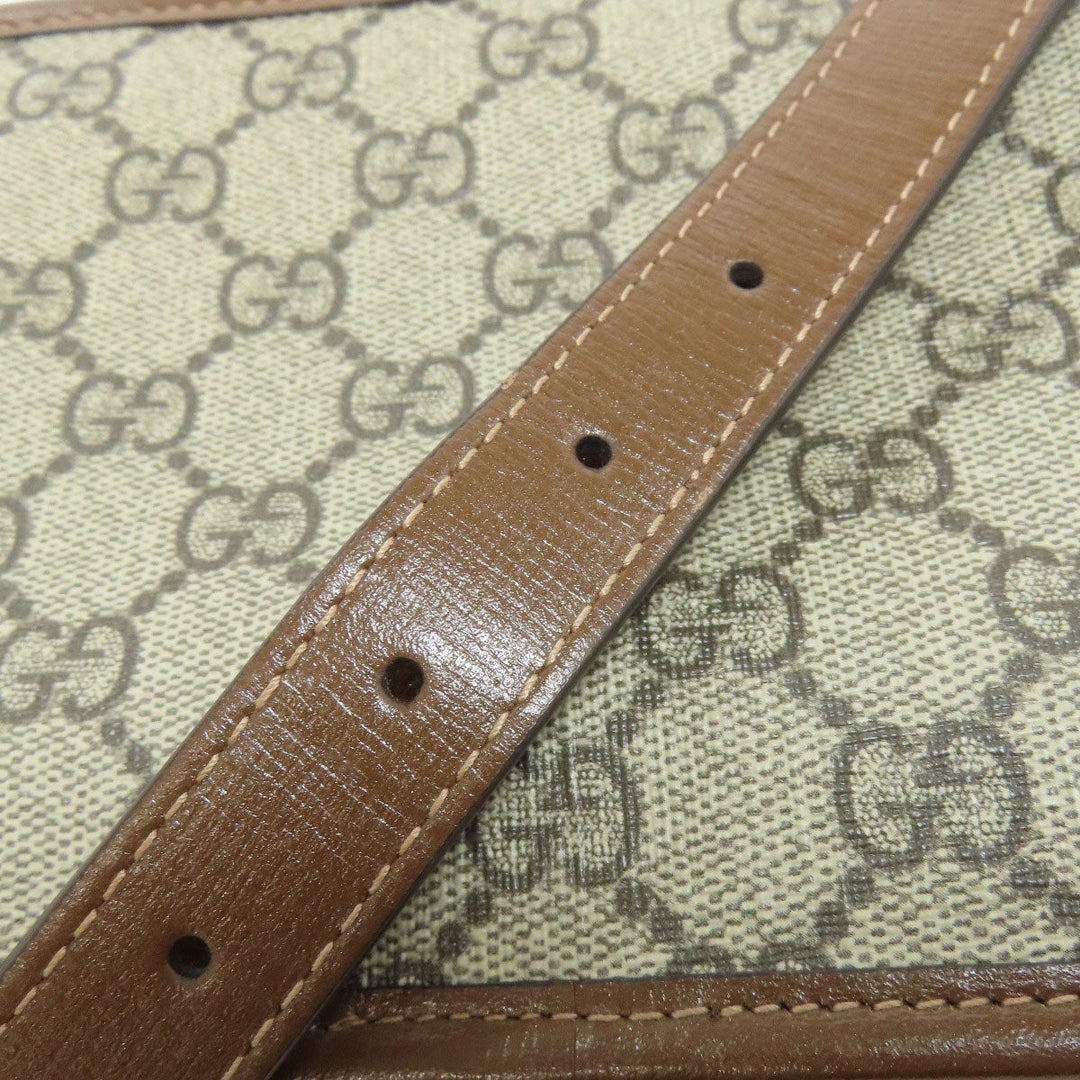 GUCCI Shoulder Bag 658572 PVC Brown GG Supreme Women Used Authentic