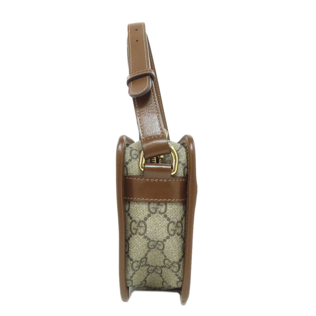 GUCCI Shoulder Bag 658572 PVC Brown GG Supreme Women Used Authentic