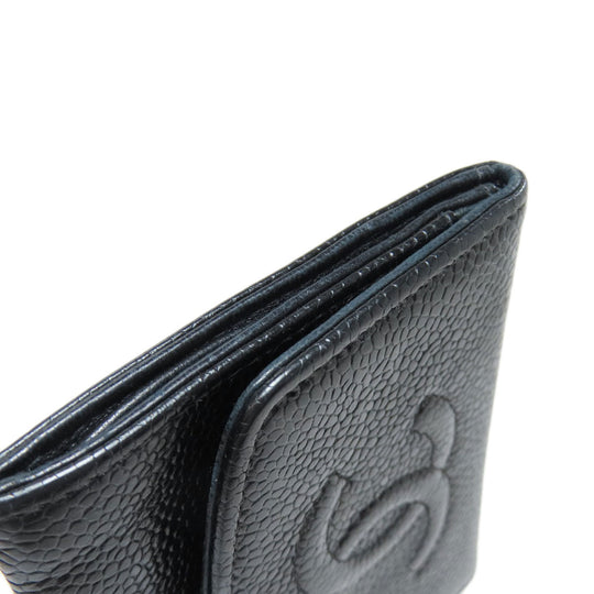CHANEL Coin case Caviar skin black COCO Mark Gold Metal