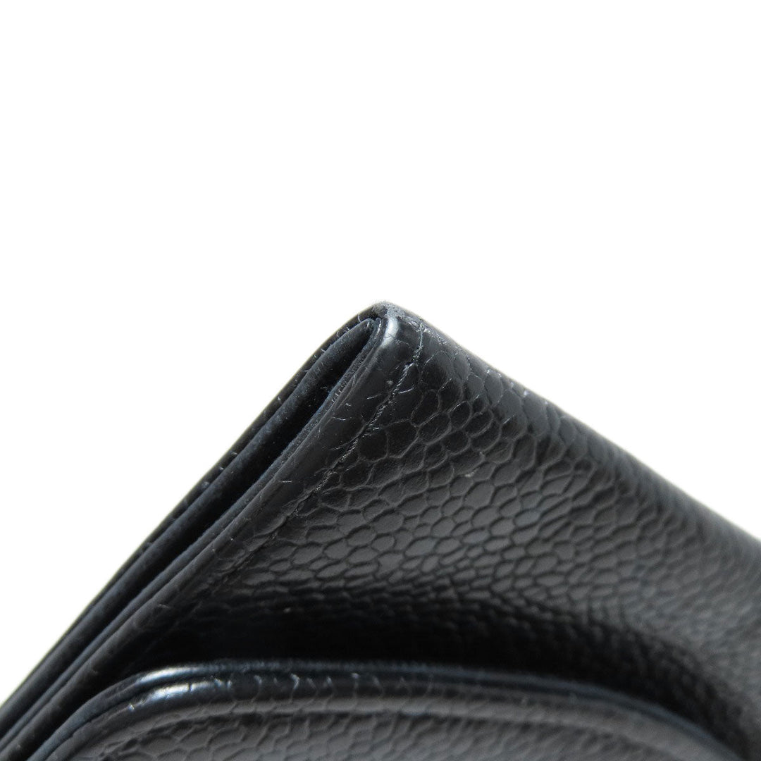 CHANEL Coin case Caviar skin black COCO Mark Gold Metal