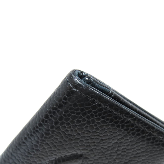 CHANEL Coin case Caviar skin black COCO Mark Gold Metal