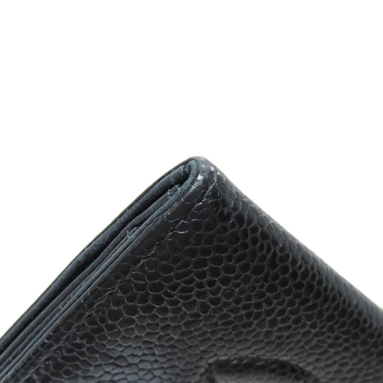 CHANEL Coin case Caviar skin black COCO Mark Gold Metal