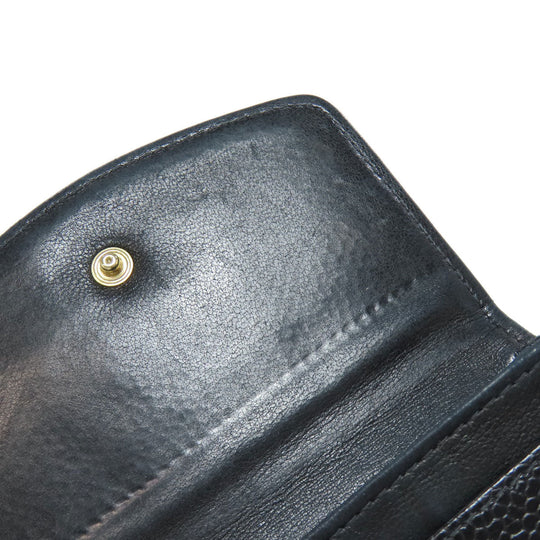 CHANEL Coin case Caviar skin black COCO Mark Gold Metal