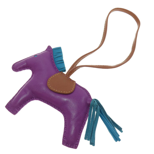 HERMES key ring Anyo Miro purple Rodeo Charm MM Women Used Authentic