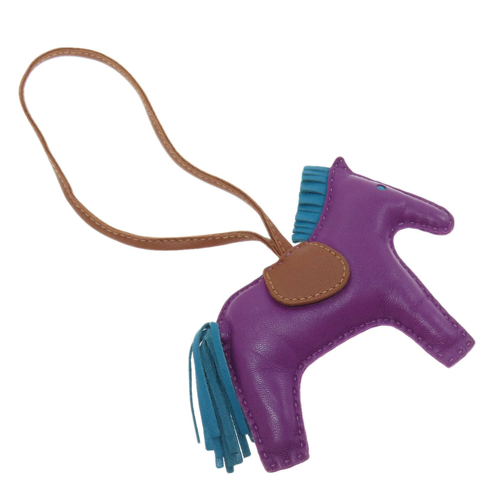 HERMES key ring Anyo Miro purple Rodeo Charm MM Women Used Authentic