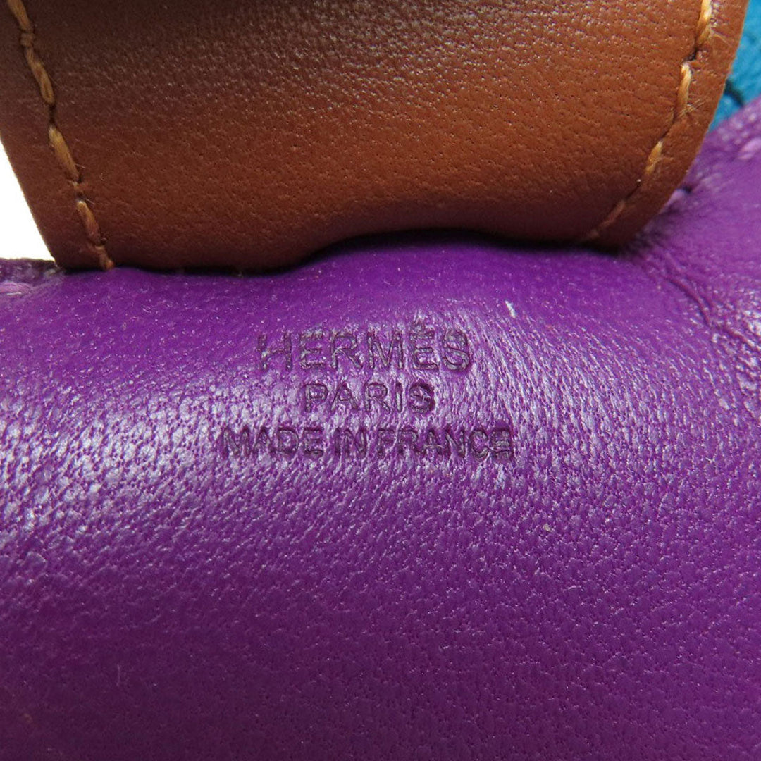 HERMES key ring Anyo Miro purple Rodeo Charm MM Women Used Authentic