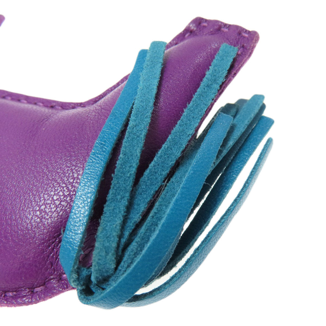 HERMES key ring Anyo Miro purple Rodeo Charm MM Women Used Authentic