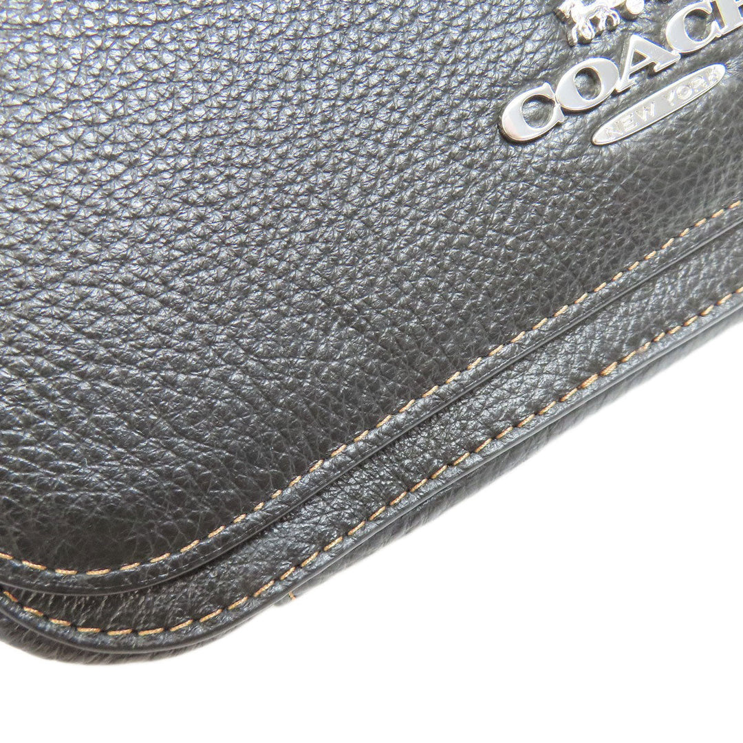 COACH Shoulder Bag CH252 leather black Logan Messenger Women Used Authentic