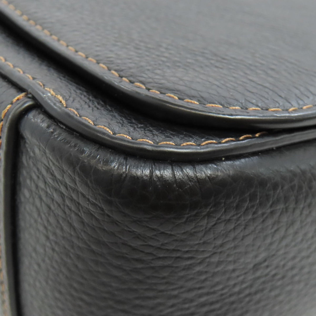 COACH Shoulder Bag CH252 leather black Logan Messenger Women Used Authentic