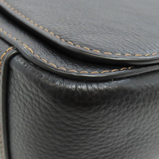 COACH Shoulder Bag CH252 leather black Logan Messenger Women Used Authentic