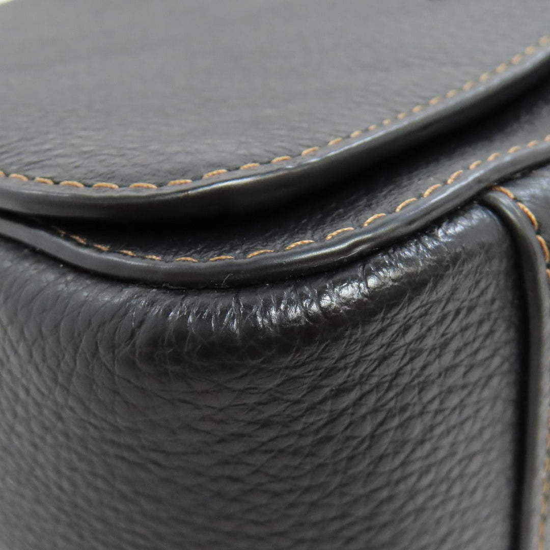 COACH Shoulder Bag CH252 leather black Logan Messenger Women Used Authentic