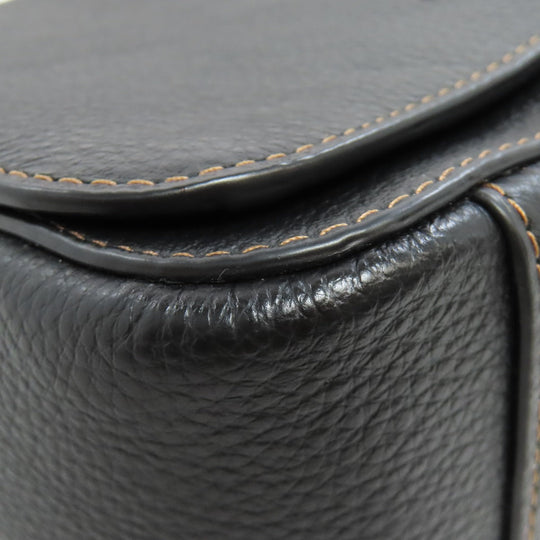 COACH Shoulder Bag CH252 leather black Logan Messenger Women Used Authentic