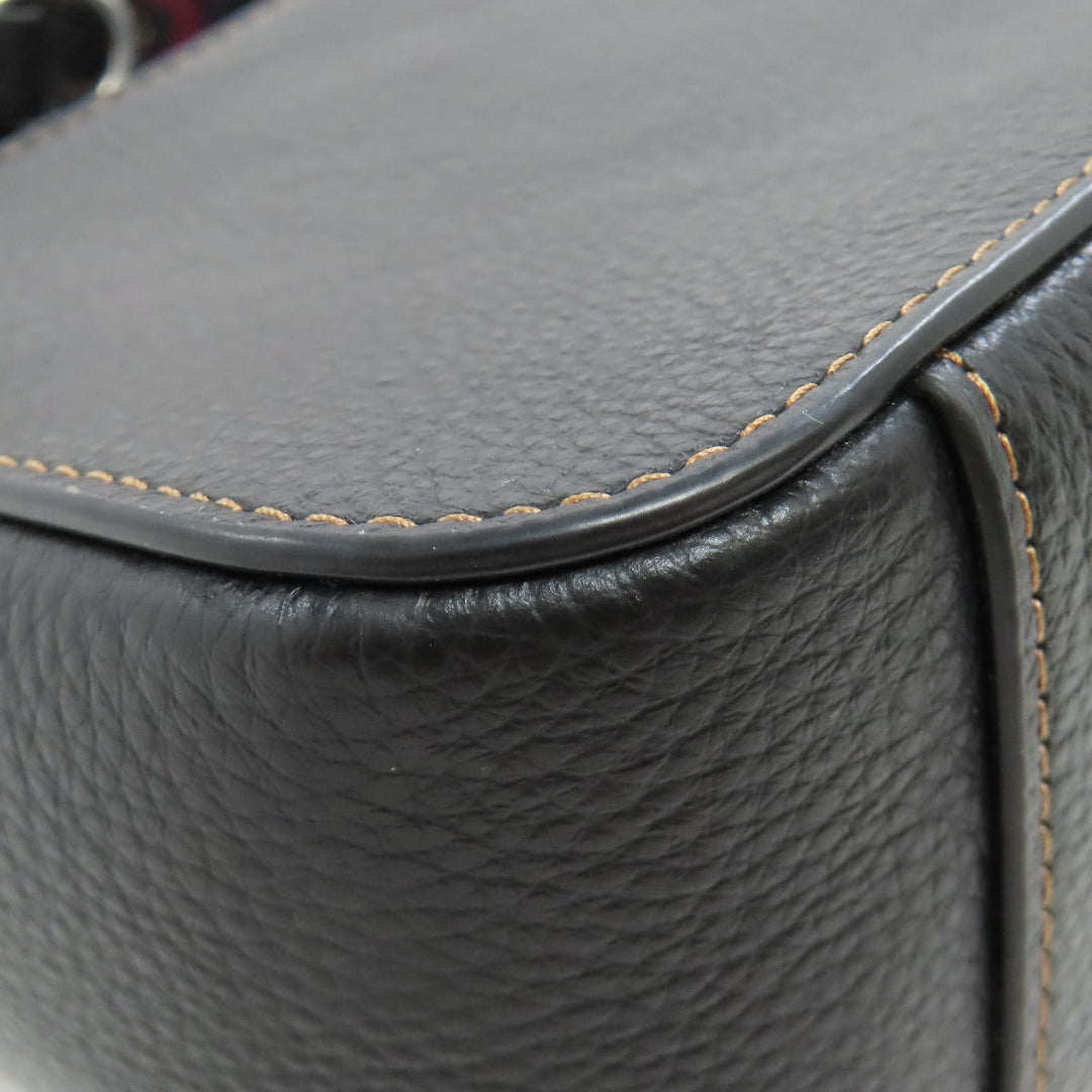 COACH Shoulder Bag CH252 leather black Logan Messenger Women Used Authentic