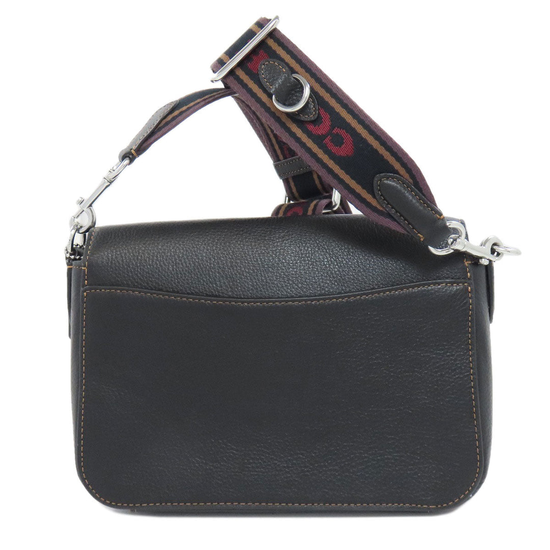 COACH Shoulder Bag CH252 leather black Logan Messenger Women Used Authentic