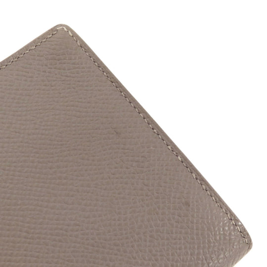 HERMES Long Wallet Purse Epsom gray Bearn Soufflet Ethan Gold Metal Women Used Authentic