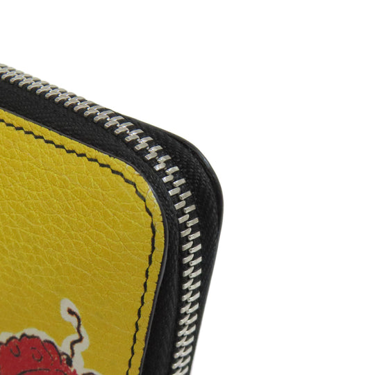 LOEWE Long Wallet Purse Calfskin black Puzzle Zip Around Paula's Ibiza collaboration Women Used Authentic