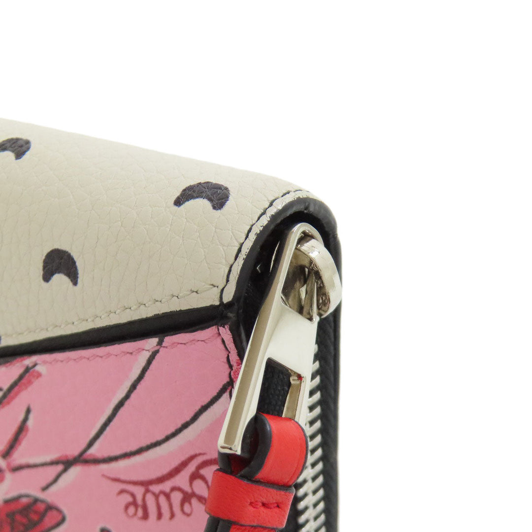 LOEWE Long Wallet Purse Calfskin black Puzzle Zip Around Paula's Ibiza collaboration Women Used Authentic