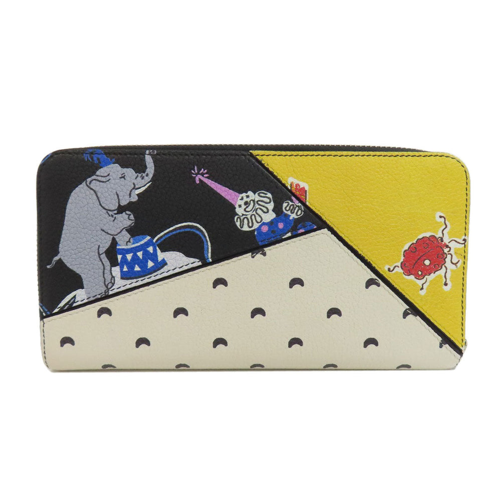 LOEWE Long Wallet Purse Calfskin black Puzzle Zip Around Paula's Ibiza collaboration Women Used Authentic