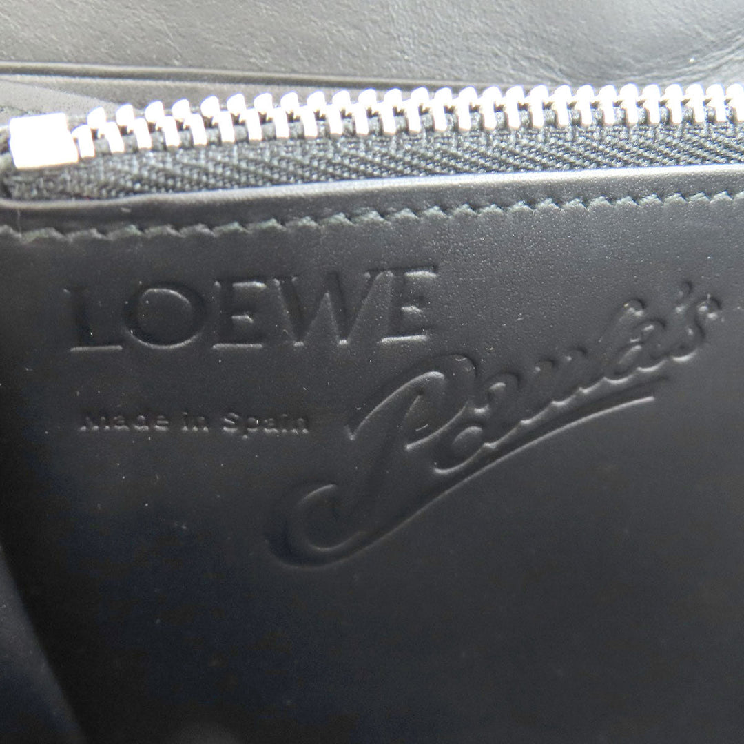 LOEWE Long Wallet Purse Calfskin black Puzzle Zip Around Paula's Ibiza collaboration Women Used Authentic