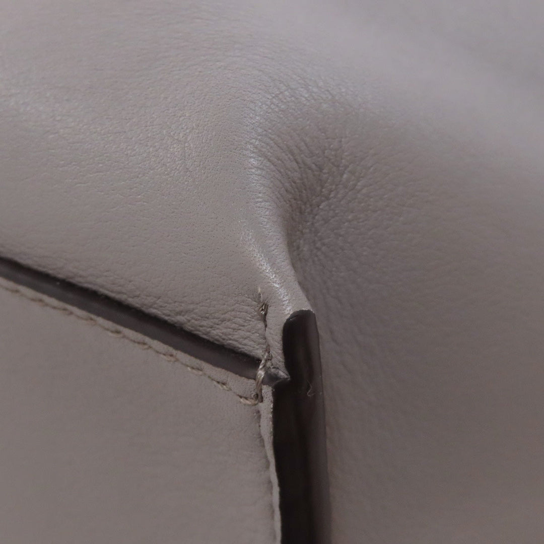 LOEWE Shoulder Bag Calfskin gray logo Women Used Authentic