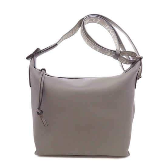 LOEWE Shoulder Bag Calfskin gray logo Women Used Authentic