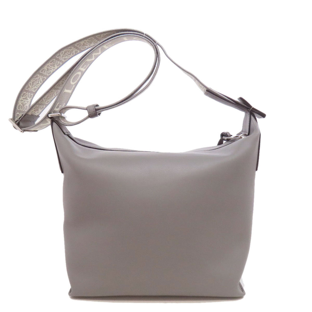 LOEWE Shoulder Bag Calfskin gray logo Women Used Authentic