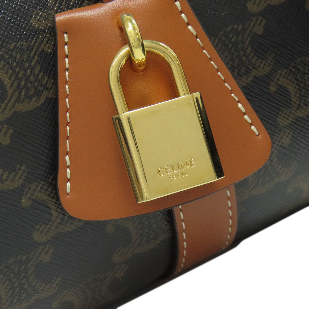 CELINE Boston Duffel bag leather Brown Macadam Pattern 2WAY