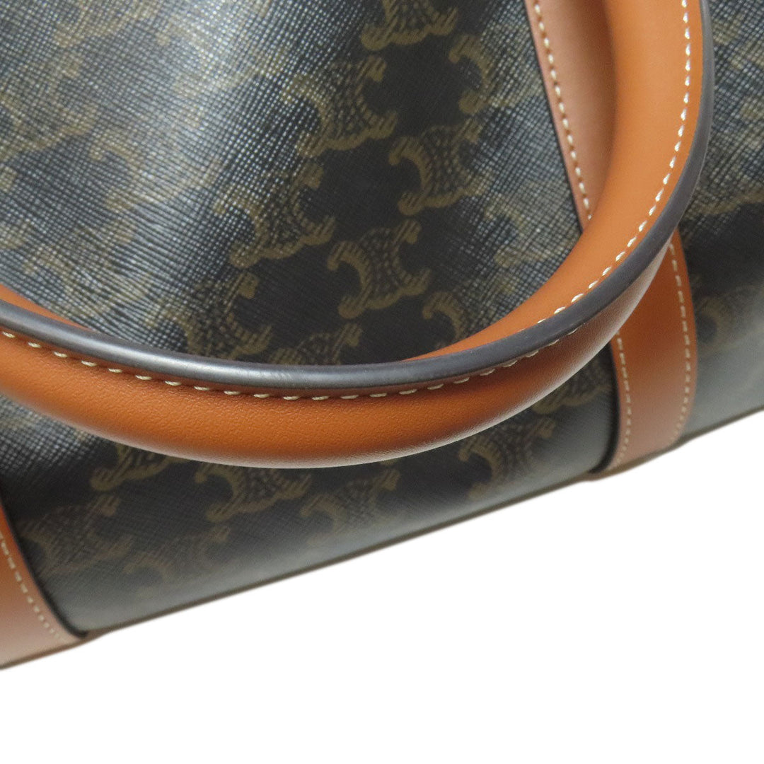CELINE Boston Duffel bag leather Brown Macadam Pattern 2WAY