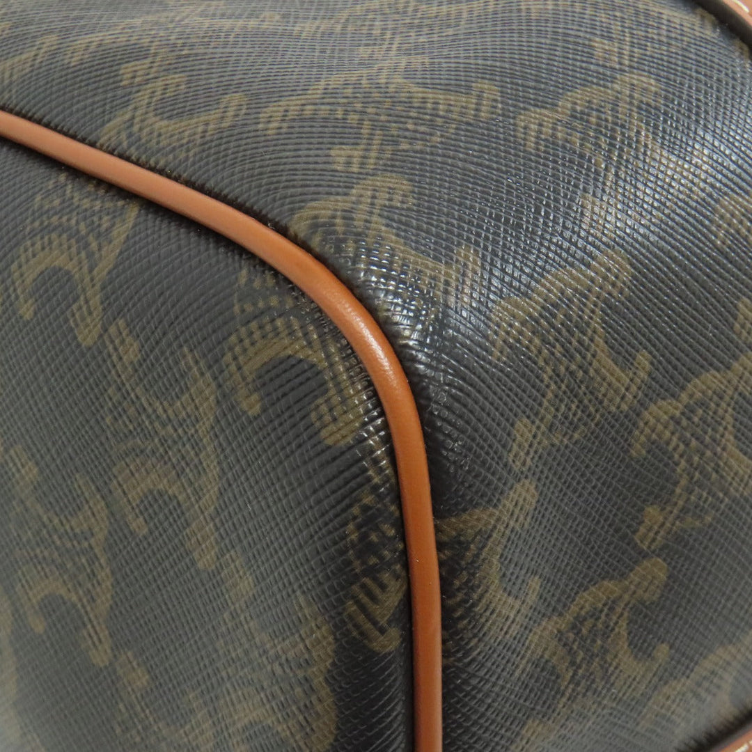 CELINE Boston Duffel bag leather Brown Macadam Pattern 2WAY