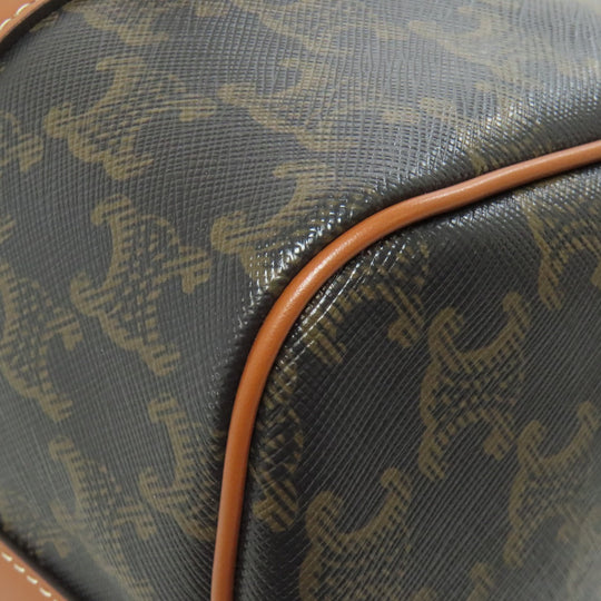 CELINE Boston Duffel bag leather Brown Macadam Pattern 2WAY