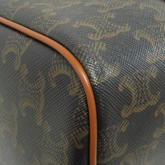 CELINE Boston Duffel bag leather Brown Macadam Pattern 2WAY
