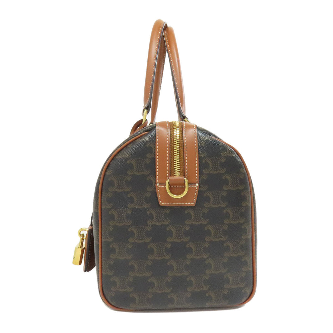 CELINE Boston Duffel bag leather Brown Macadam Pattern 2WAY