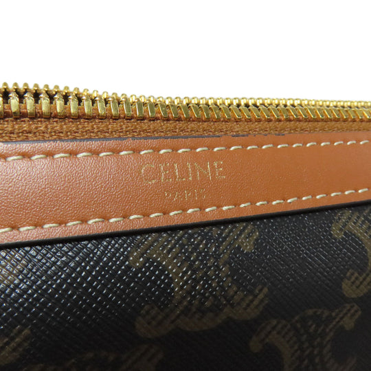 CELINE Boston Duffel bag leather Brown Macadam Pattern 2WAY