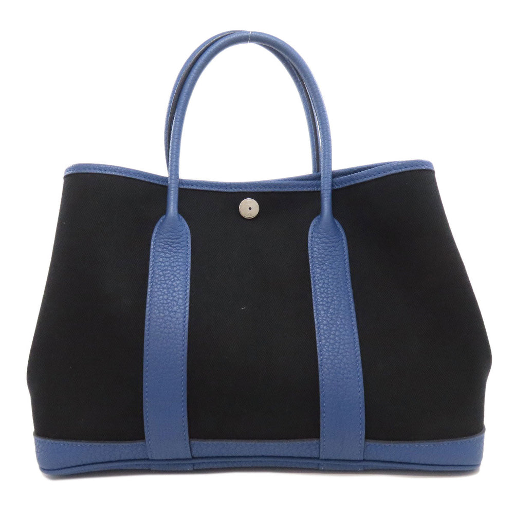 HERMES Handbag canvas black Garden Party TPM SilverMetal Women Used Authentic