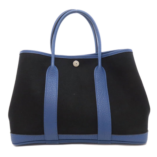 HERMES Handbag canvas black Garden Party TPM SilverMetal Women Used Authentic