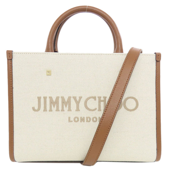 JIMMY CHOO Handbag canvas white 2WAY
