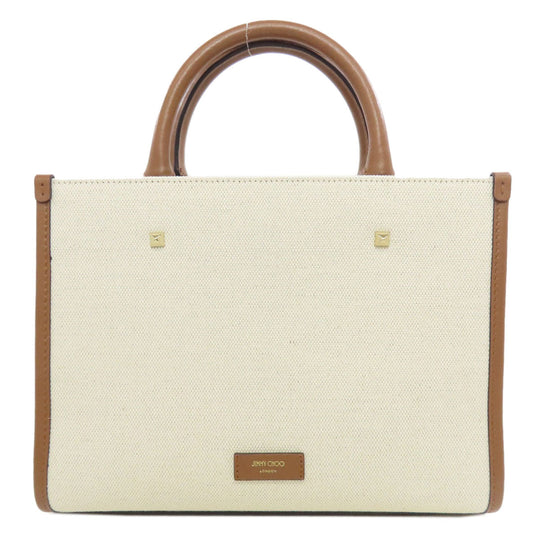 JIMMY CHOO Handbag canvas white 2WAY