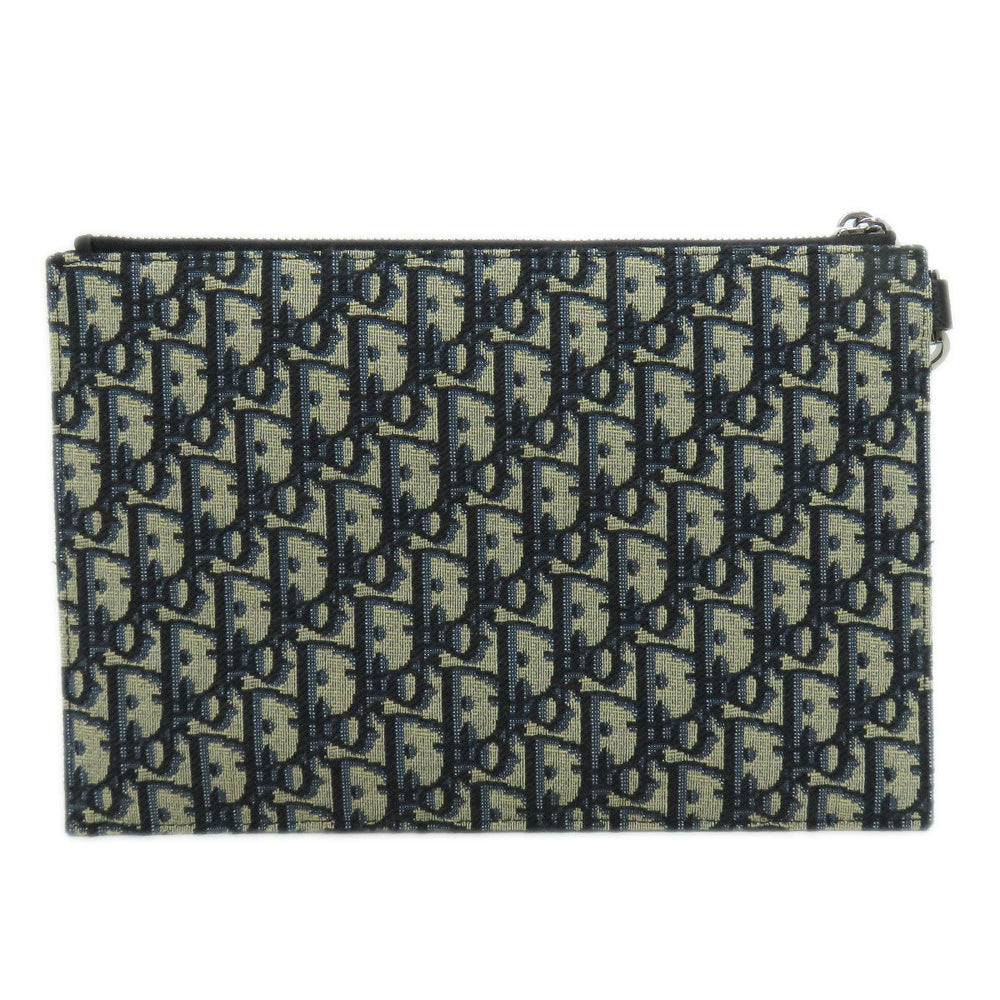 Christian Dior Clutch bag canvas Navy Trotter Pattern Women Used Authentic