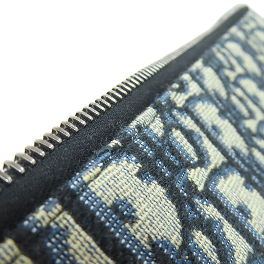 Christian Dior Clutch bag canvas Navy Trotter Pattern Women Used Authentic