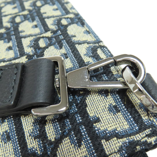 Christian Dior Clutch bag canvas Navy Trotter Pattern Women Used Authentic